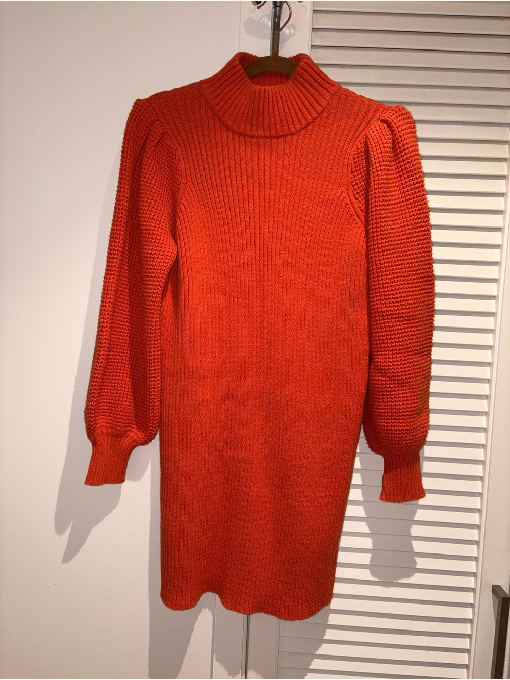Fashion Nova Women's Ribbed Turtleneck Sweater Dress - Orange